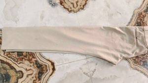 Beige Cropped Trousers