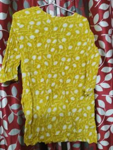 Yellow Floral Print Kurta