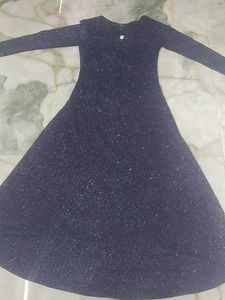 Sparkly Navy Blue Long Sleeve Dress