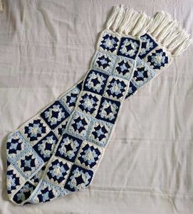 Handmade Crochet Granny Square Scarf