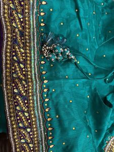 Emerald green saree
