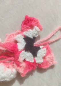 Handmade Crochet Flower keychain/clip