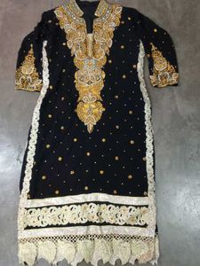 Black Embellished Kurta