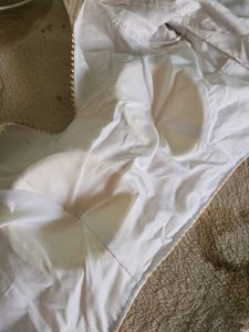Elegant Cream Blouse with Gold Motifs