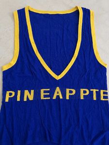 Blue V-Neck Tank Top