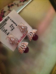 Exquisite Ruby &amp; CZ Jhumka Earrings