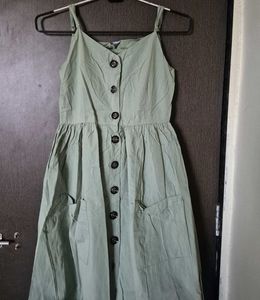 Solid Color Button-Up Sundress