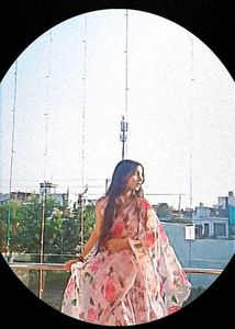 Elegant Floral Kurta Set with oreganza  Dupatta