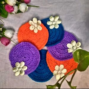 Pretty Crochet Coaster Set Of 6