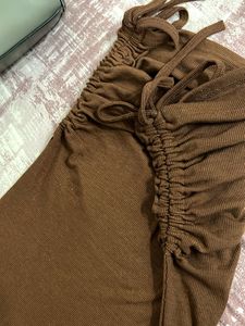 Brown Fitted Mini Dress