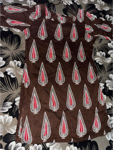 Stylish Brown Kurta with Leaf Print