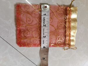 Elegant Red &amp; Gold Drawstring Pouch- pack of 40