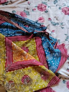 Vibrant Indian Saree with Sequin Work
