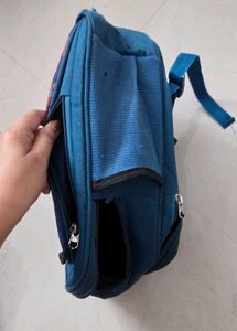 Blue Backpack with Zippers