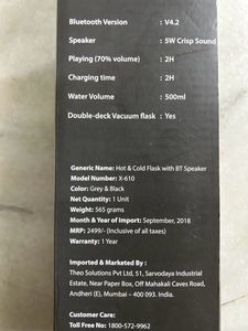 Hot &amp; Cold Flask With BT Speaker