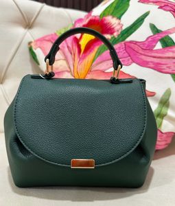 WESTSIDE Chic Green Handbag with Gold Accents