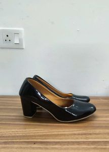 Black Patent Block Heels