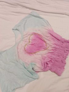 Tie-Dye Heart Print Kurta
