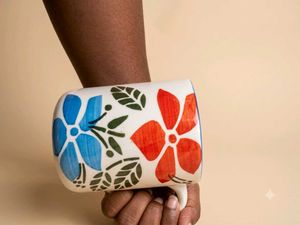 Floral &amp; football Ceramic Mugs (Set of 2 or3 or1)
