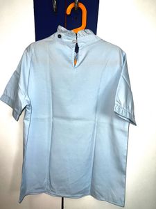 Cute Blue Ruffle Top