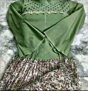 Stylish Green Floral Maxi dress