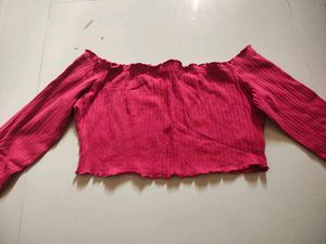 Off-Shoulder Ribbed Crop Top