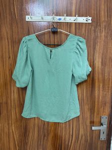 Stylish Mint Green Square Neck Top