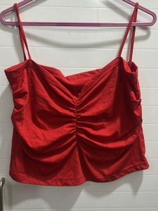 Red Ruched Cami Top