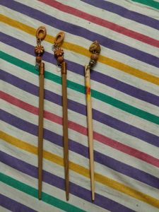 Boho Hair Sticks with Charms (Set of 3)