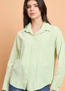 Striped Long Sleeve Button-Up Shirt