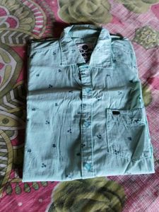 Men's Light Blue Printed Casual Shirt