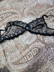 Netted Embroidered Bra