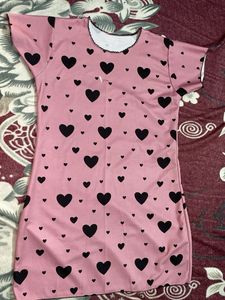 Pink Heart Print Top