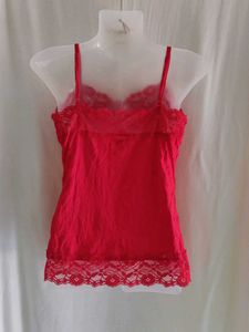 Red Lace Trim Camisole