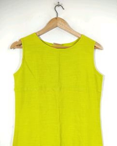 Aania Lime Green Kurta With Printrd Shrug (Women)