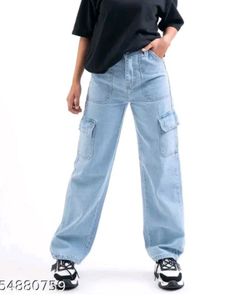 Light Wash Cargo Jeans
