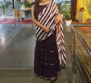 Elegant Purple Tiered Lehenga Choli Set