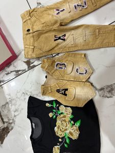 Cute Mini Jeans Tshirt With Coat
