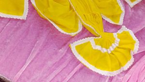 Bright Yellow dhoti uttorio set(11inch)