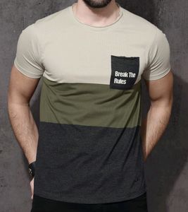 Roadster Men Beige Colourblocked Raw Edge T-shirt