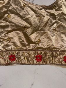 Embellished Sleeveless Gold Ethnic Blouse
