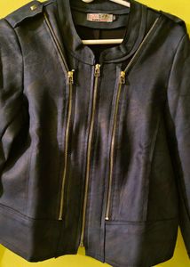 Stylish Faux Leather Biker Jacket