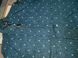 Blue Printed Casual Shirt