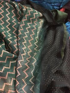 Beautiful Green Saree with Embellishments