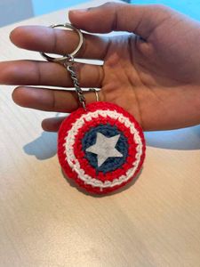 Handmade Crochet Football Keychain set of 2