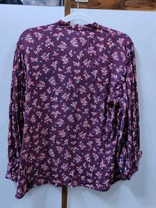 DEFOUR - Floral Print Button-Up Blouse