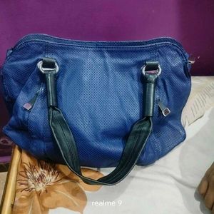 Dubai leather Stylish Blue Handbag with Tassel Det