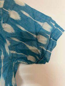 Blue & White Striped Casual Top