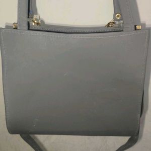 Gray Quilted Chain Bag