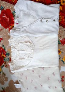 White Cropped Woolen Top - Fancy Winter Knitted To